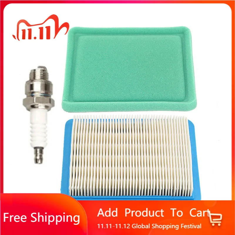 Воздушный фильтр, комплект свечей зажигания ДЛЯ Briggs & Stratton 491588 491588S 5043A 5043D 5043H 5043K, сменные инструменты, фильтры для сада