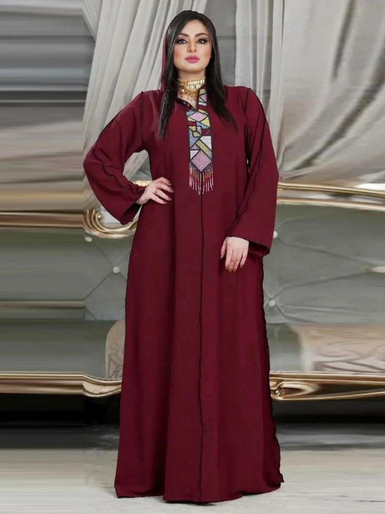 

Abaya Dubai Muslim Morocco Dress Women Fashion Islam Dress Kaftan Caftan Dresses Djellaba Robe Longue Vetement Musulmane Femme