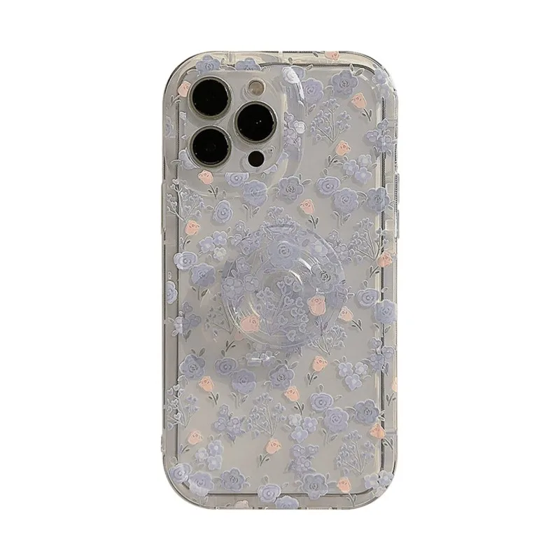 Shiny Sparkling Flower Shell Stand IPhone 14 13 12 11 Pro Plus Max Ultra-thin Transparent Soft TPU Cover New Products