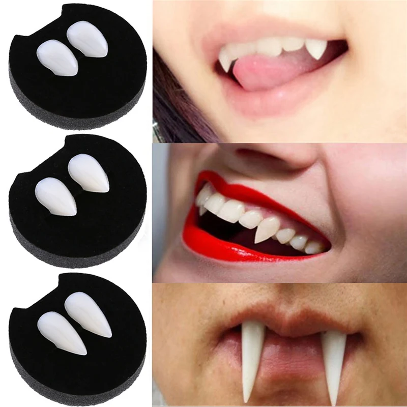

2PCS/Set Dentures Zombie Vampire Teeth Ghost Devil Fangs Props Costume High Quality Party Tooth Costume Party Accessory