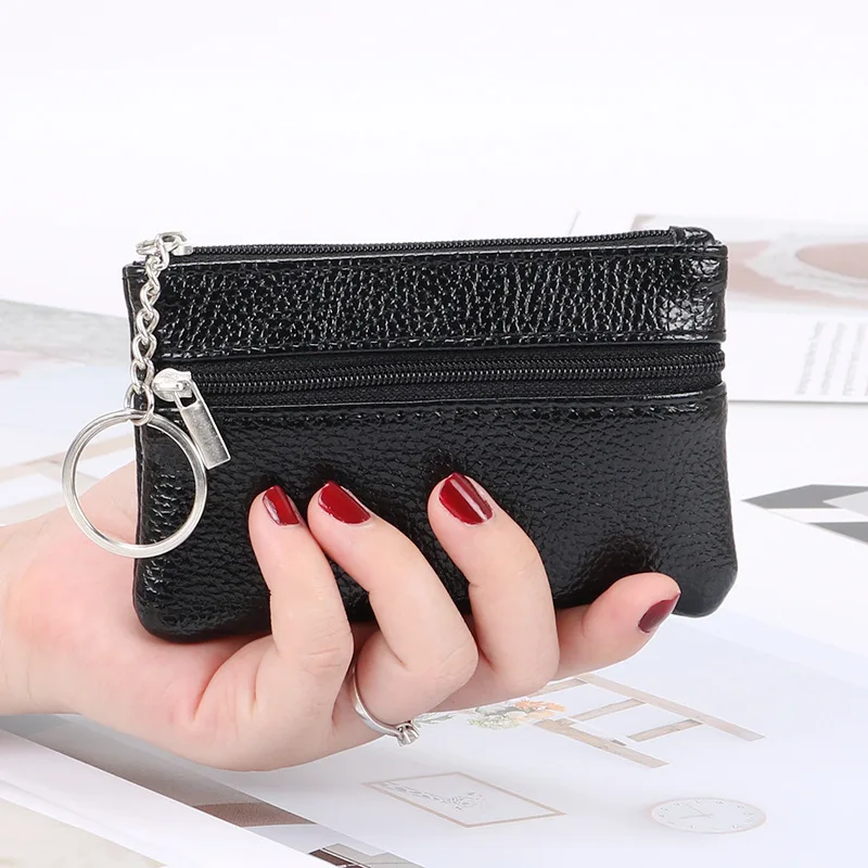 

2023 New Women Genuine Leather Coin Purse Female Wallets Women Zipper Coin Purses Children Storage Pocket Bags Pouch
