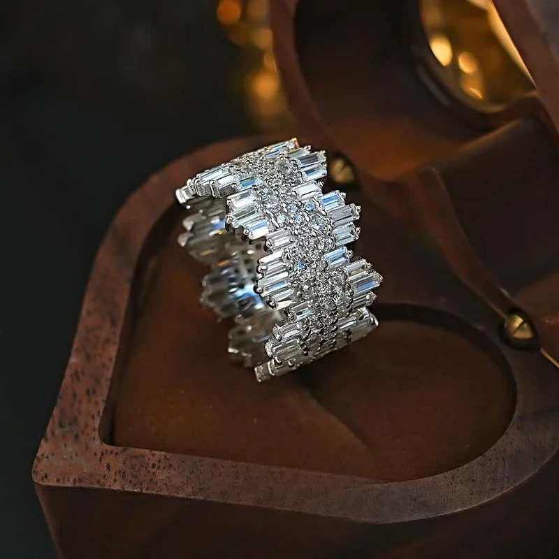 Новый s925 Серебро Синий Морская Фэнтези! Кольцо с микроинкрустацией бриллиантами