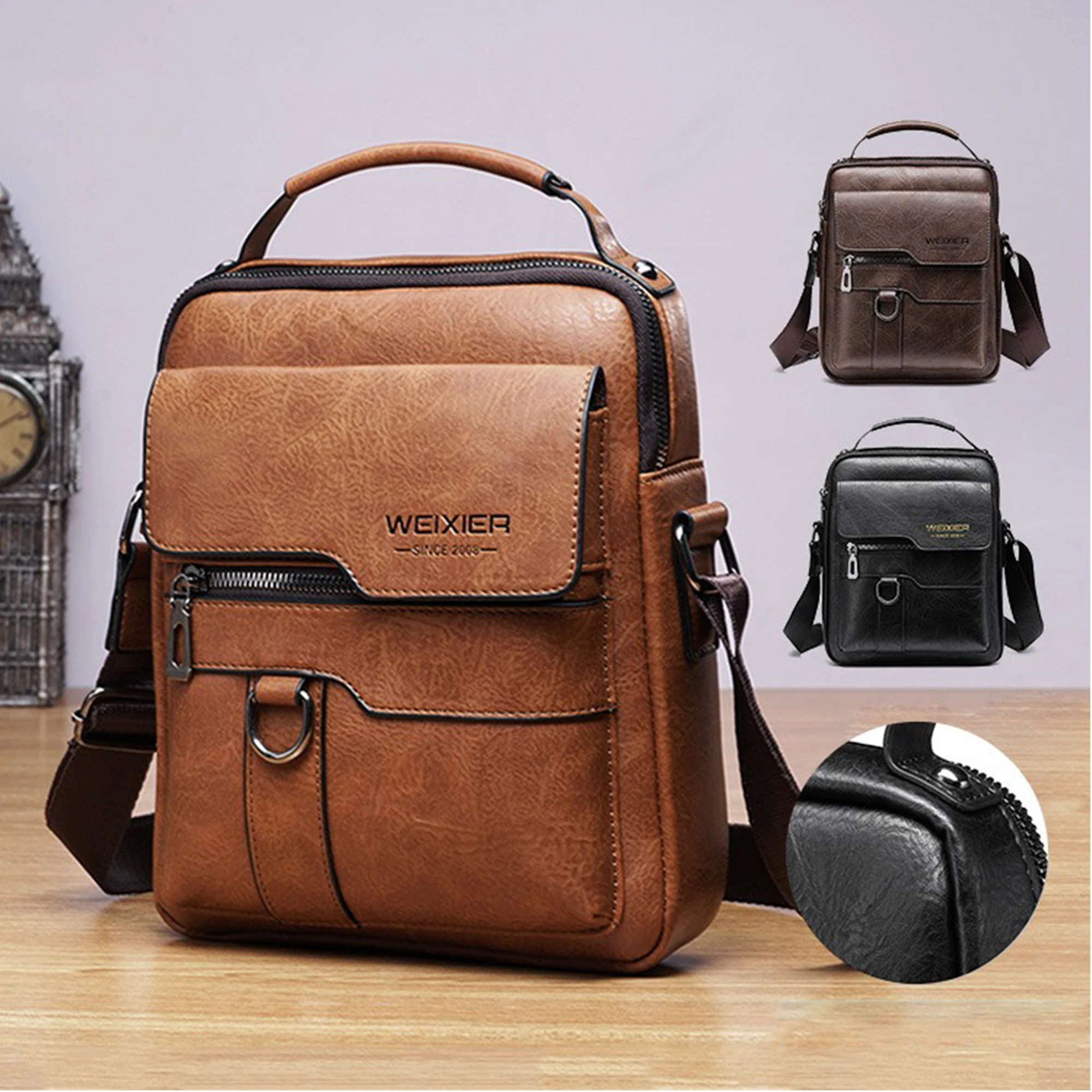 Мужская кожаная слинг-сумка через плечо