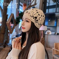 casual spring and summer hollow personality landlord hat womens summer breathable toe cap all match lace handmade thin hat
