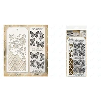 2022new silicone stamps diy flutter floral and trellis drawing stencils handmade scrapbook paper cards coloring decoration molds