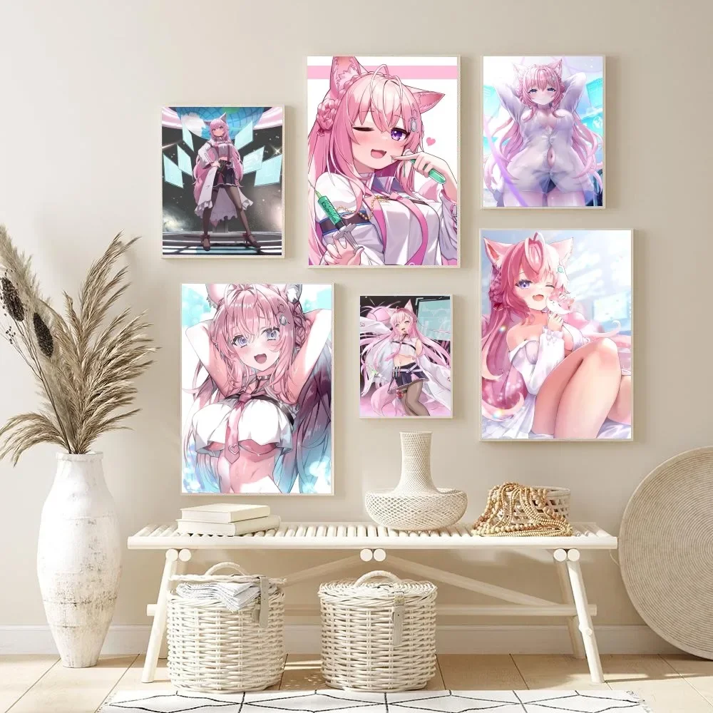 Hakui Koyori Hololive Vtube Game Аниме Бикини Плакат Стикер Современный Стиль Бумажный
