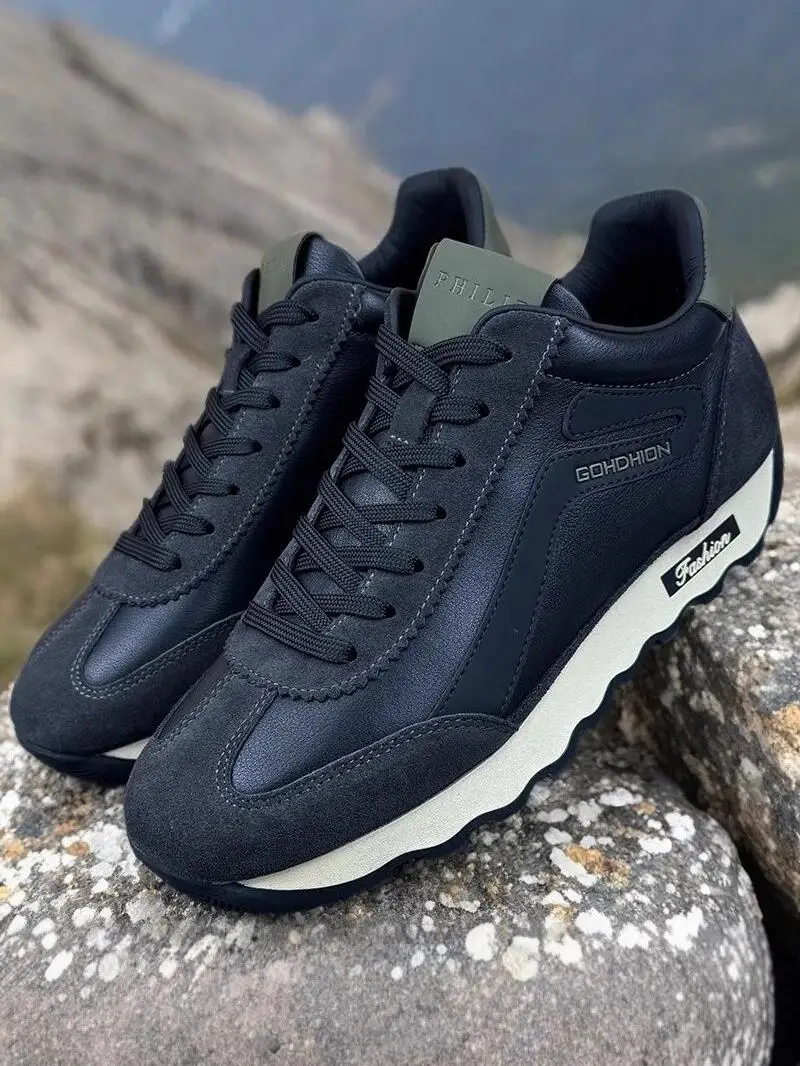 Мужская обувь новинка зимы 2024 теплая из натуральной кожи на флисовой подкладке с