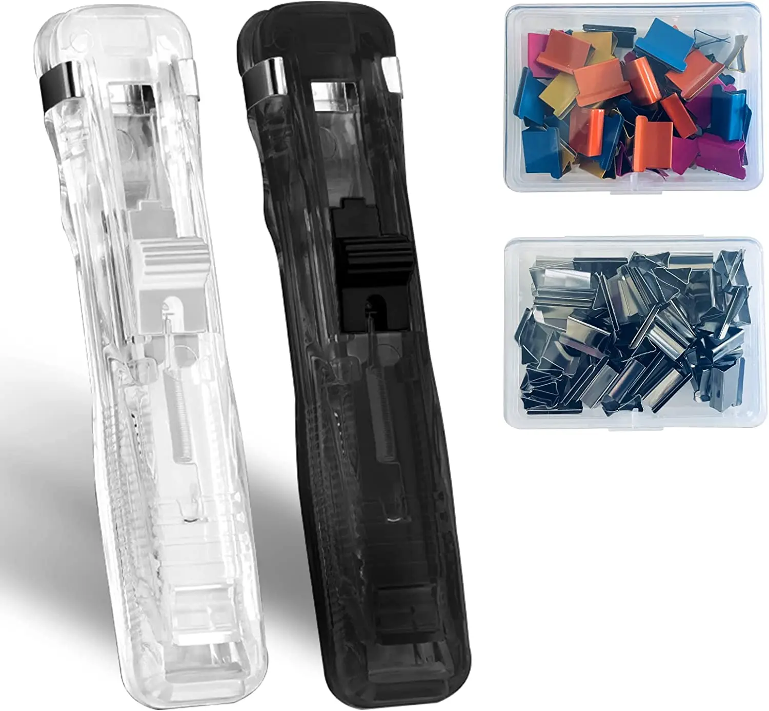 

Reusable Portable Paper Clam Clip Dispenser Refill Clips, Clam Clip Dispenser 100 Metal Refill Clips for Home School Desk Office