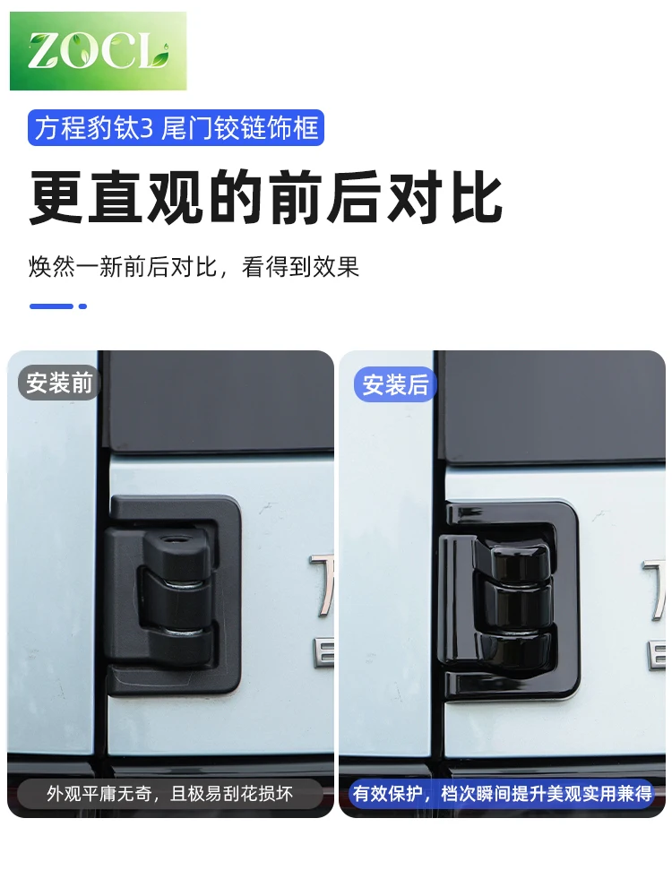 Фото Новая накладка на петли задней двери для BYD FangChengBao Equation Leopard 3 Titanium 3 Super Titan Tai 3 Three 2025, аксессуары №4