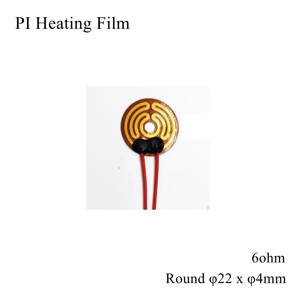 

Round 22mm x 4mm 5V 12V 24V 110V 220V PI Heating Film Polyimide Adhesive Electric Heater Plate Panel Pad Mat Fuel Engine Tank