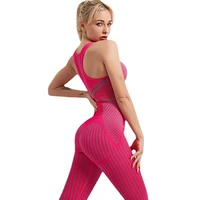 seamless tracksuit women sportswear striped leggings sets women 2 piece gym clothing fitness workout set training suit set