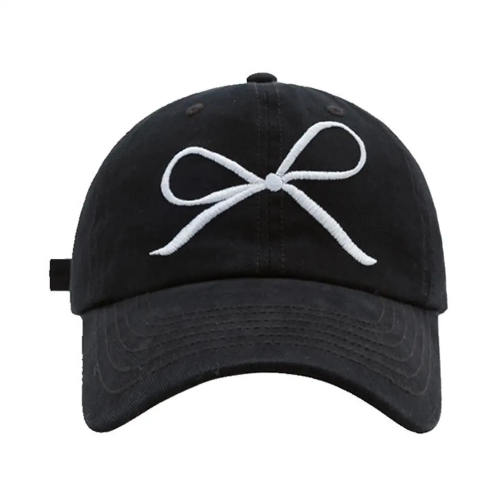 Бейсболка с вышивкой и бантом милая весенне-летняя солнцезащитная Кепка