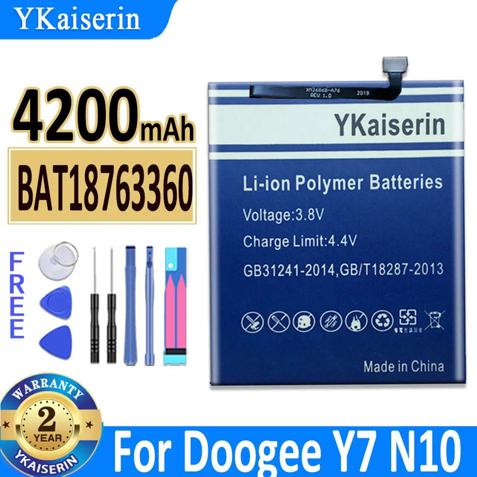 

YKaiserin 4200mah BAT18763360 Battery For Doogee Y7 N10 Battery with Tools