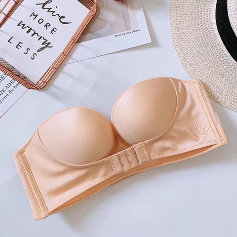 Women Bra Wire Free Sexy Push Up Invisible Bras Front Closure Underwear Female Brassiere Strapless Seamless Bralette S/M/L/XL