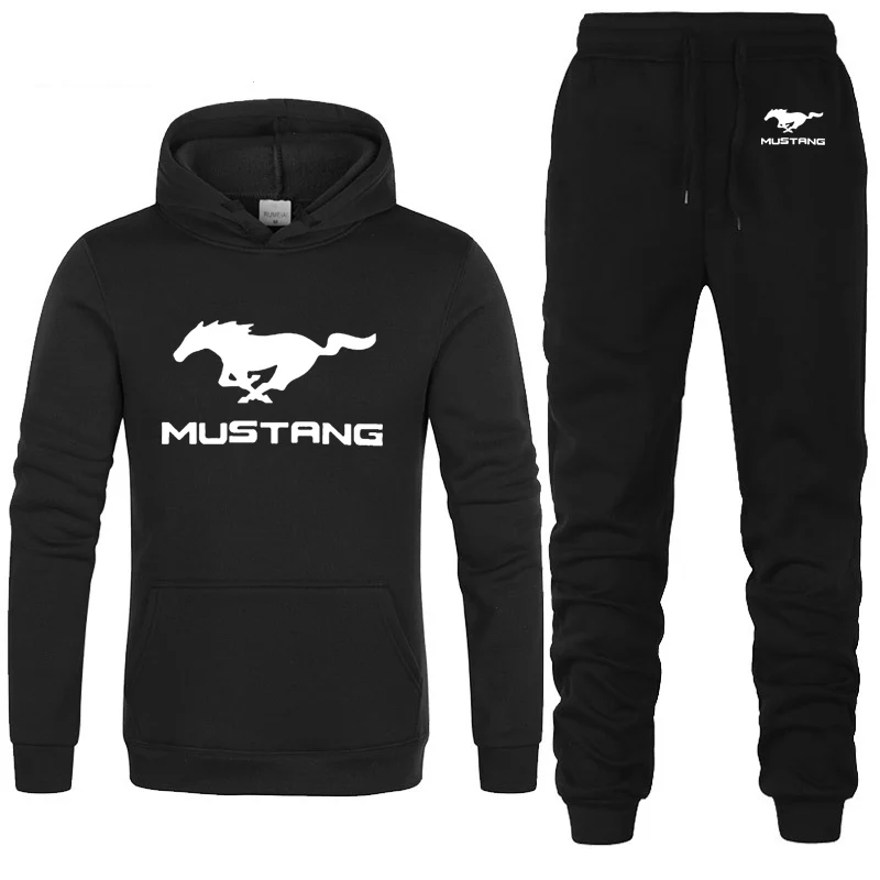 

New Men's hoodie Mustang Car Logo printing Sweatshirt Spring Autumn Fashion Solid color high quality cotton Men Sportswear