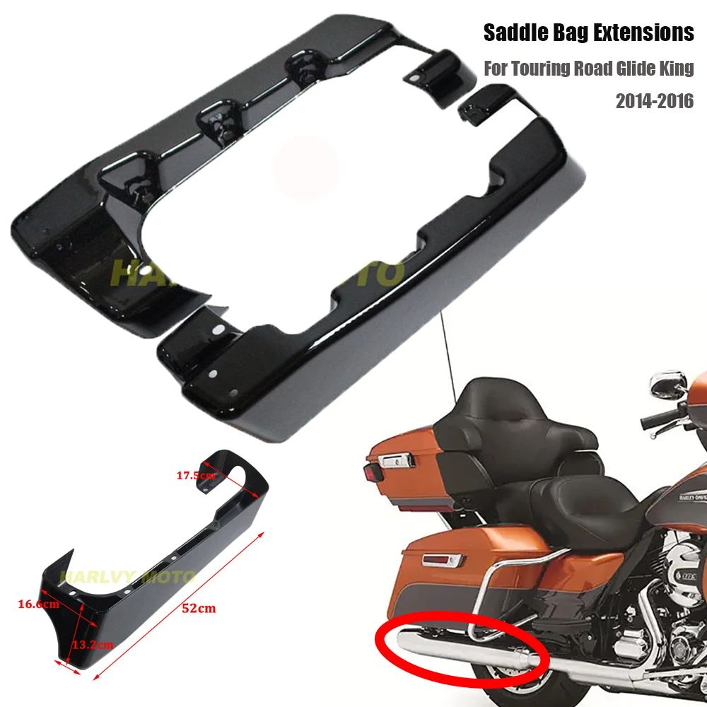 

Black 4" Hard Stretched Saddle Bag Extensions For Touring Road Glide King 2014-2016