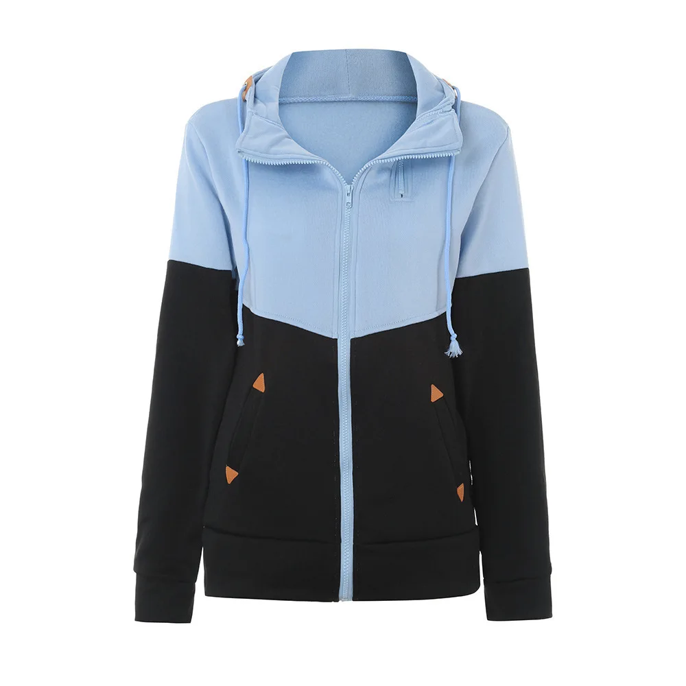

Women Autumn Zipper Hooded Sweatshirt Ladies New Casual Patchwork Plush Slim Jackets Long Style Buttocks Hoodies Womens Warm