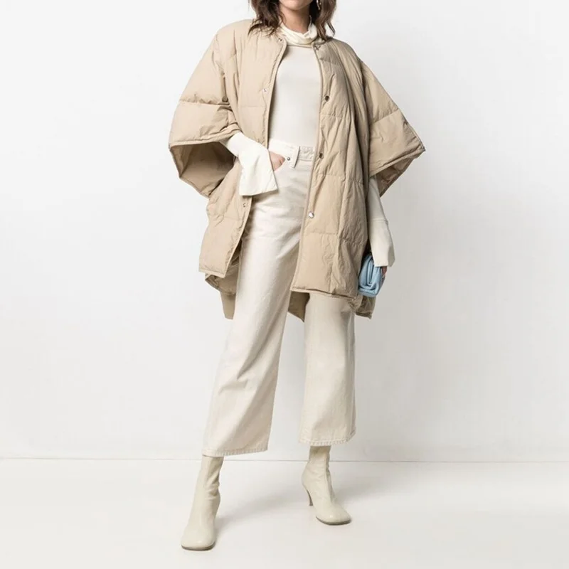 

cape Luxury oversized down jacket Women Winter High quality Sleeveless waistcoat Solid Ladies Button up Parka 2023