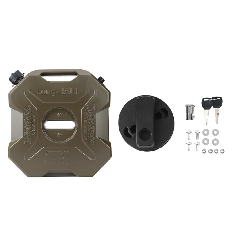 

1Set 6L Liter Green ATV UTV Motorcycle Spare Jerry Can Gas Fuel Tank Plastic Petrol Car Container Petrol Tank Canister