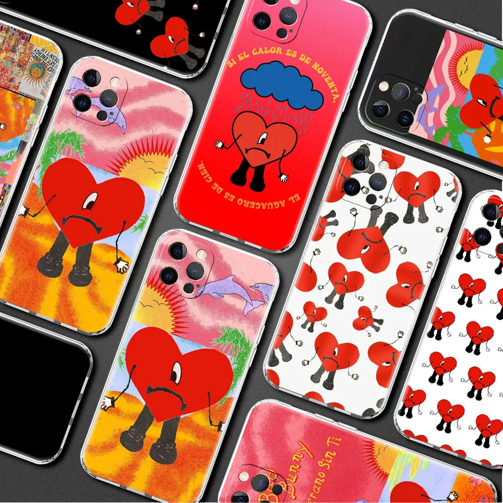 

Silicone Soft Case for iPhone 13 14 11 12 Pro 12 Max Mini 7 8 6 6S 14 Plus XR XS X Max Phone Shell Cover Yo Perreo Sola Red Love
