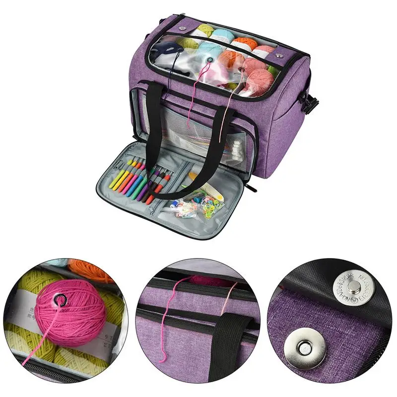 

Sturdy Lightweight Premium Sewing Machine Bag Portable Yarn Storage Tote Crocheting Supplies Home Organizer Holder Accessories