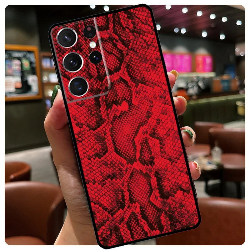 Snake Skin Silicone Case For Samsung Galaxy S22 Ultra S21 S20 FE S8 S9 S10 Plus Note 20 Ultra Cover images - 6