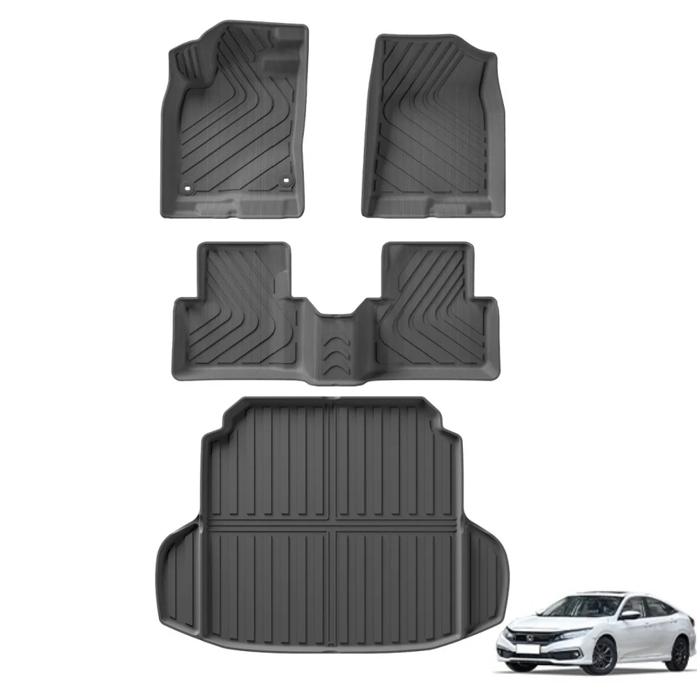 

Для Honda Civic (10-го поколения) 2016-2021 TPE 3D автомобильные коврики грузовой вкладыш багажник коврик для багажника всепогодный водонепроницаемый