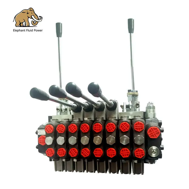 8 ручек 100-литровый гидравлический регулирующий клапан с 2 джойстиками