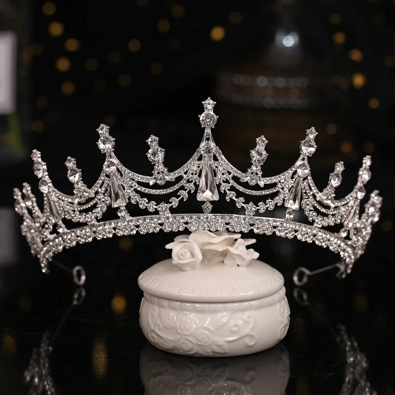 

Bridal Crown Headwear Wedding Birthday Crown Headdress Rhinestones Retro Luxury Bridal Crown Headwear good-looking NIN668