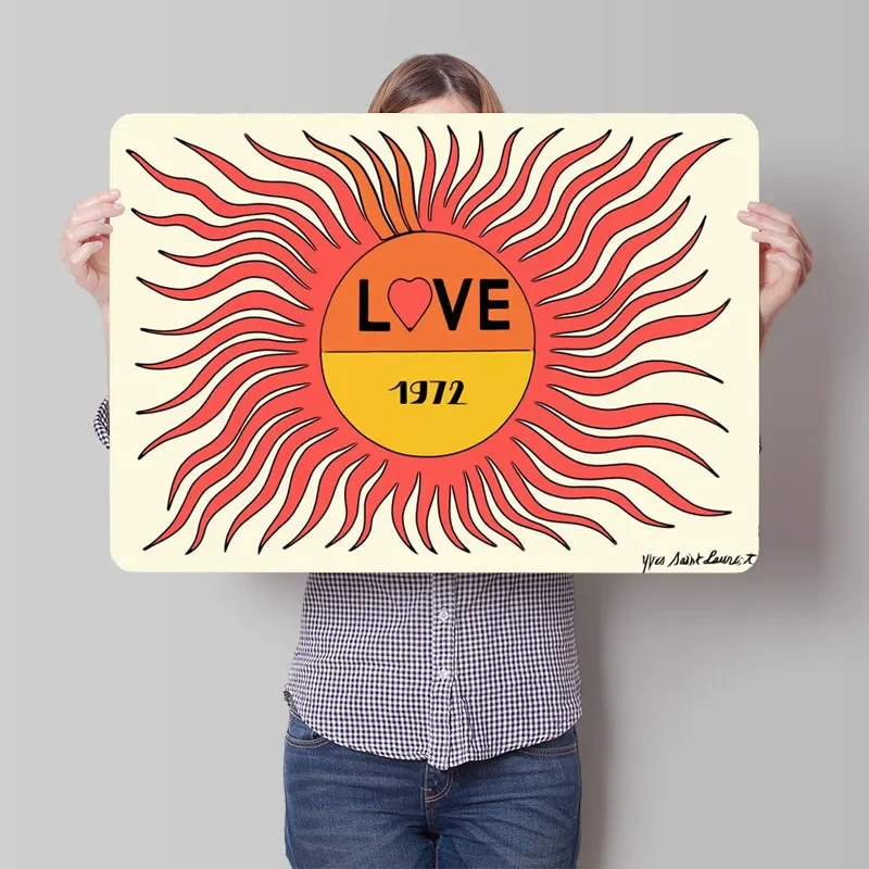 Винтажный знак любви YSL ВИНТАЖНЫЙ ПЛАКАТ украшение для игровой комнаты Ретро
