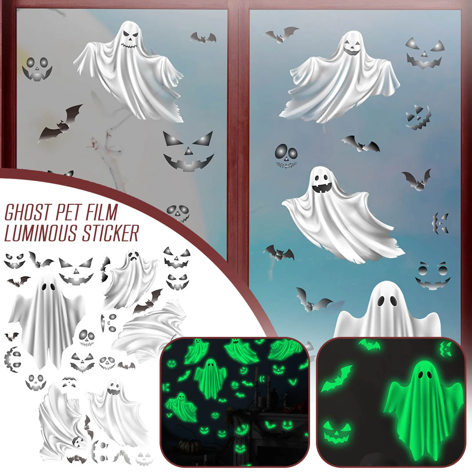 Съемная Настенная Наклейка На Хэллоуин s ужас мрачный жнец ведьма светящаяся