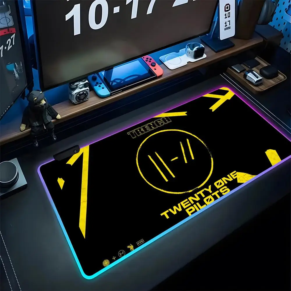 Коврик для мыши T-Twenty One Pilots подсветка Настольный коврик игровой аксессуары