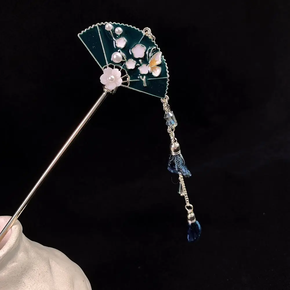 

Hairpin Fan Flower Tassel Sector Ancient Headwear Chinese Style Headwear Hanfu Hair Sticks Ancient Style Hairpin