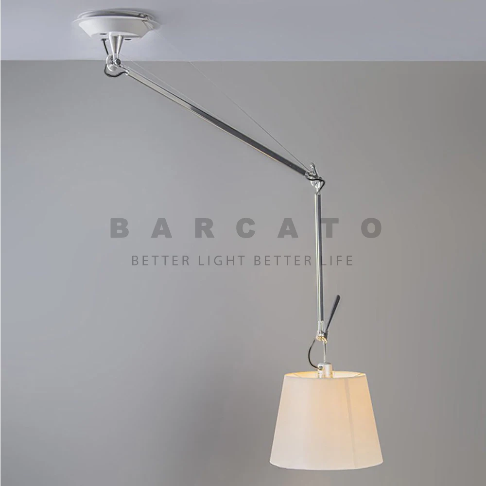 

Светодиодный подвесной светильник в стиле постмодерн, алюминиевая лампа с регулируемой яркостью E27 для столовой, гостиной, кабинета, отеля, хромированная люстра