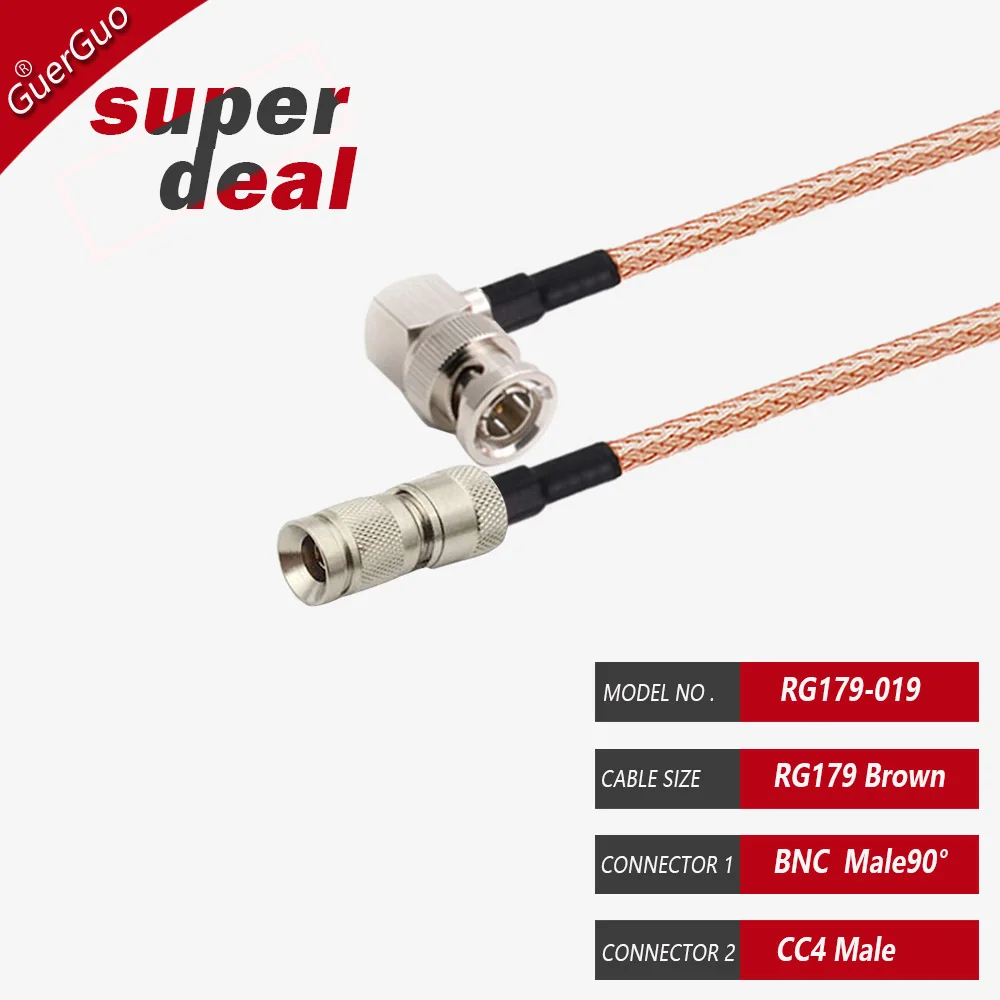 Фото RG179 Pigtail 75 Ом HD SDI кабель прямой BNC «мама» к Mini BNC DIN 1,0/2,3 CC4 «папа» для Blackmagic Hyper Deck Shuttle №3