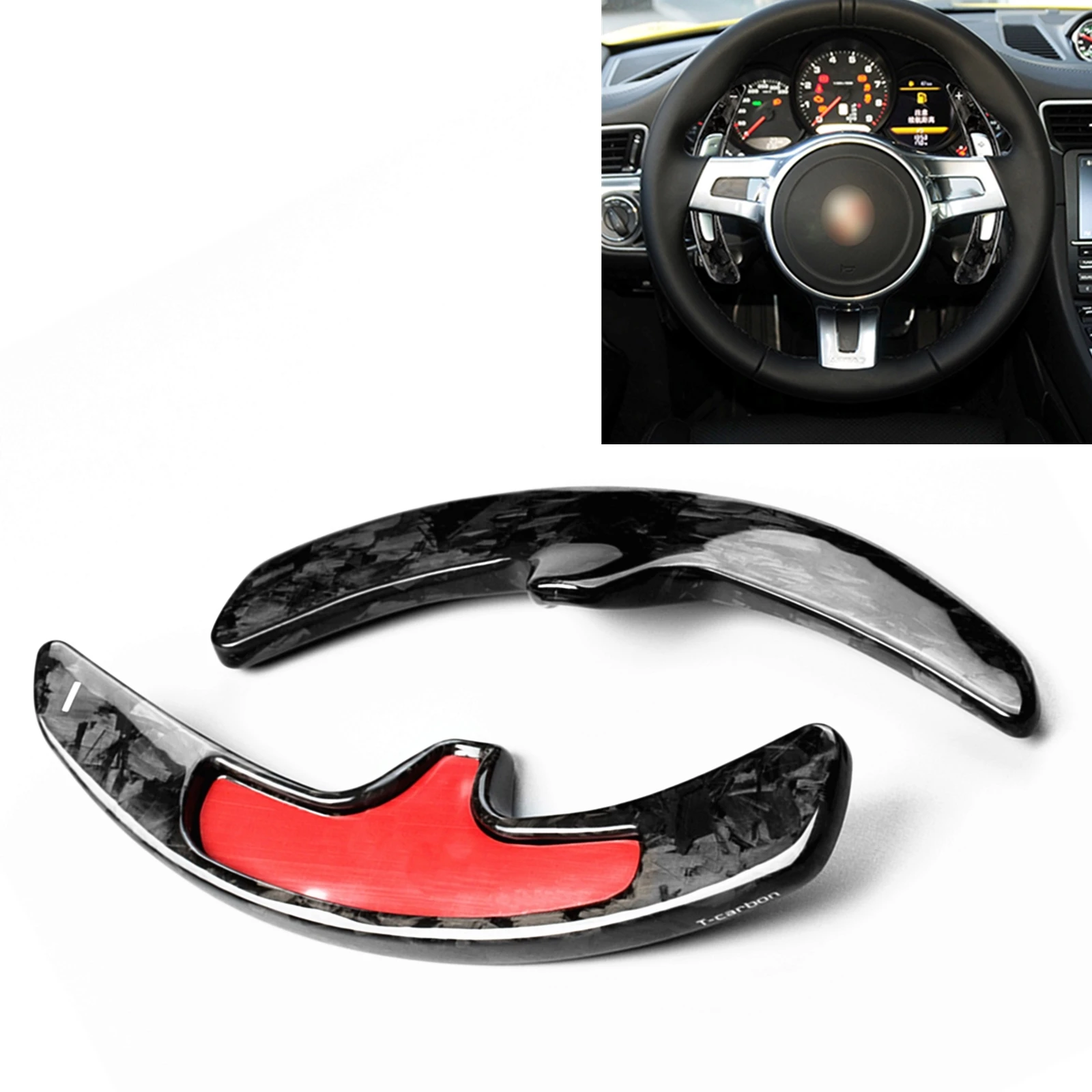

Carbon Fiber Gear Steering Wheel Shift Paddle Extension For Porsche 991 Cayman 981 Carrera Boxter 2013 2014 2015 2016