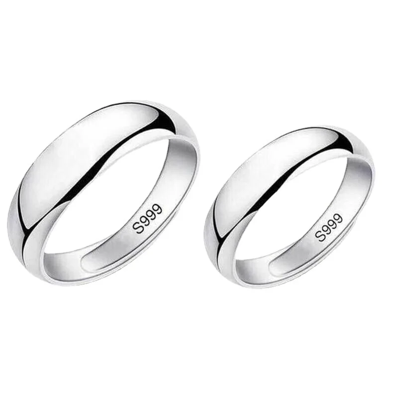 Популярные серебряные кольца 999 пробы в стиле ретро глянцевые парные простая
