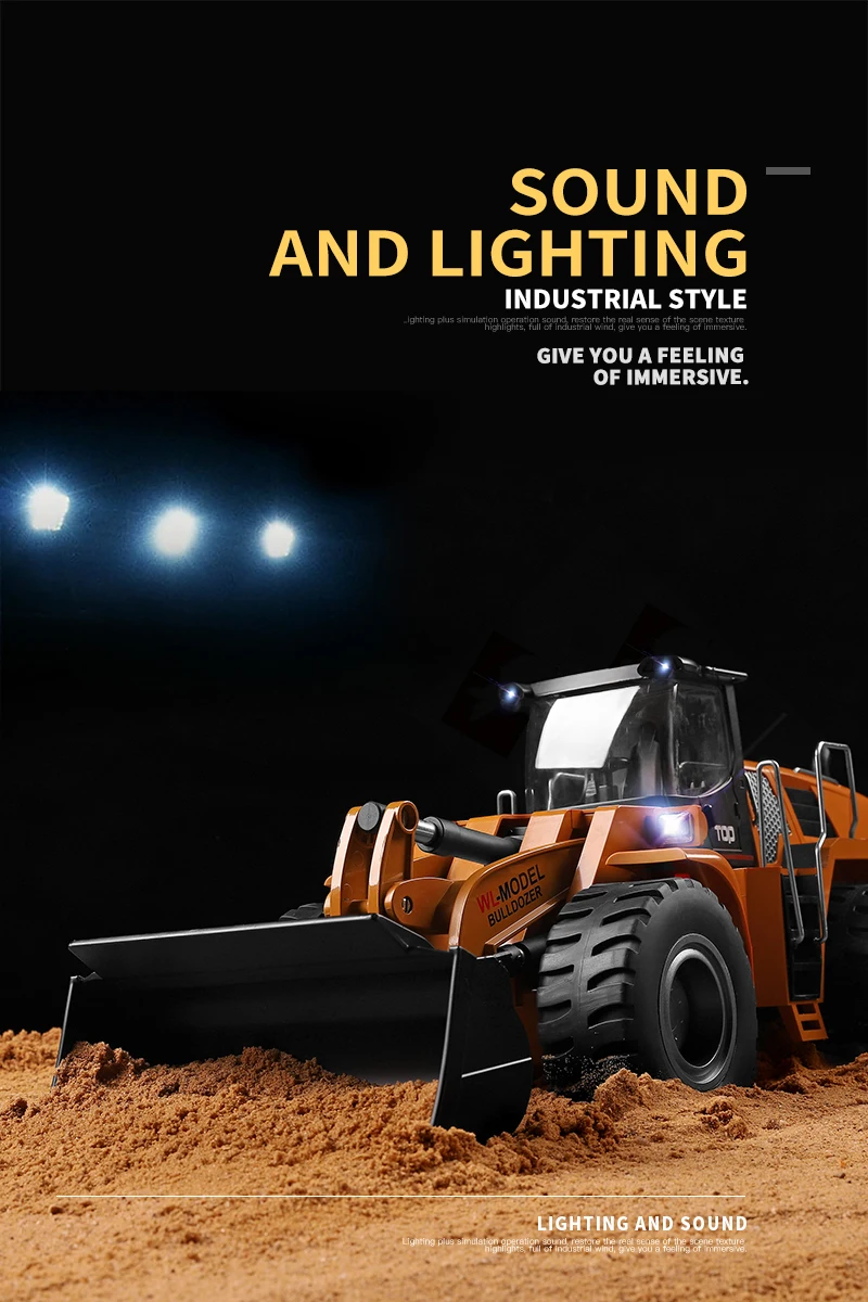 WLTOYS 14800 1:14 8CH Электрический бульдозер с дистанционным управлением RC грузовик