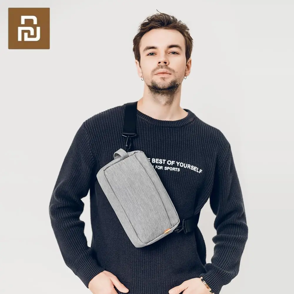 

Повседневная Диагональная Сумка Youpin SKAH на одно плечо, модная деловая сумка-мессенджер через плечо, Черная мужская сумка с одним широким рем...