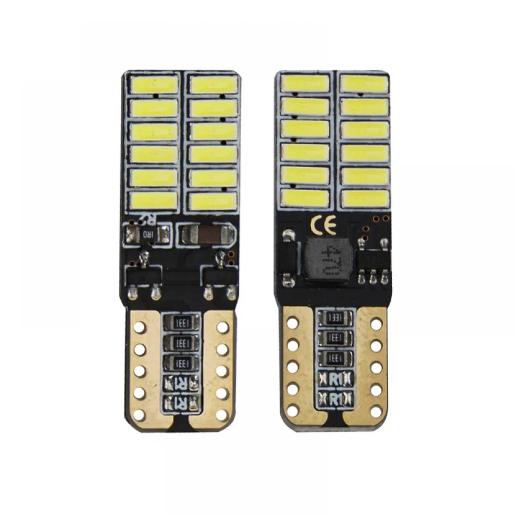 

2 шт., Автомобильные светодиодные лампы Canbus T10 W5W 4014 194 24smd