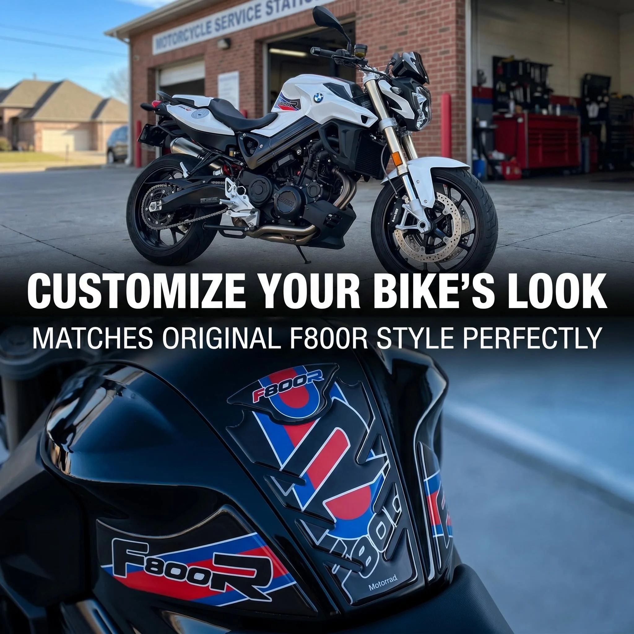 Фото Для модели BMW F800R: 3D-наклейка из смолы на бак, декоративная наклейка и защита бака мотоцикла №2