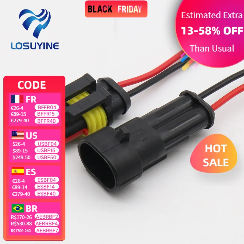 

Водонепроницаемые автомобильные разъемы LOSUYINE 2P