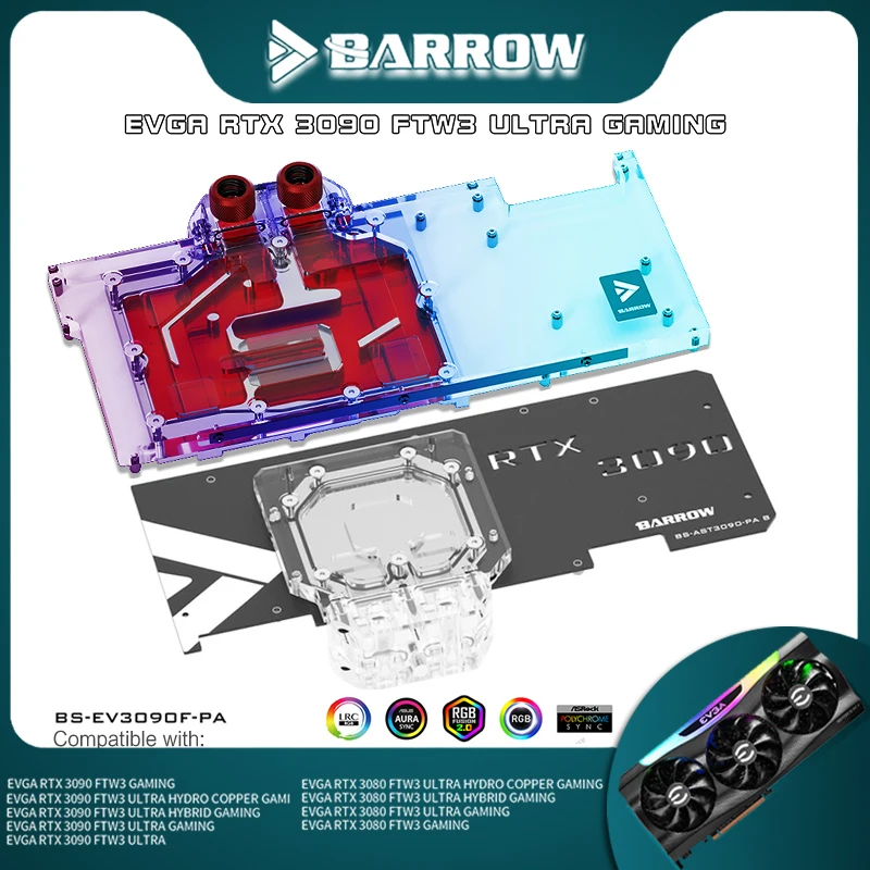 BARROW 3080 3090  GPU    EVGA RTX 3090/3080 FTW3 ULTRA GAMING,  (VRAM) VGA 