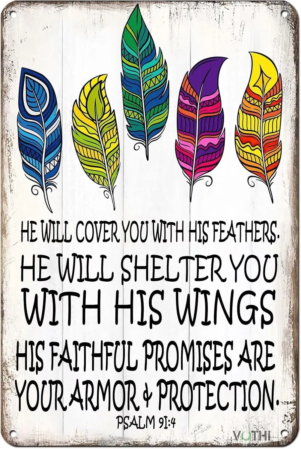 Металлическая жестяная вывеска в стиле ретро он закрыл тебя с перьями