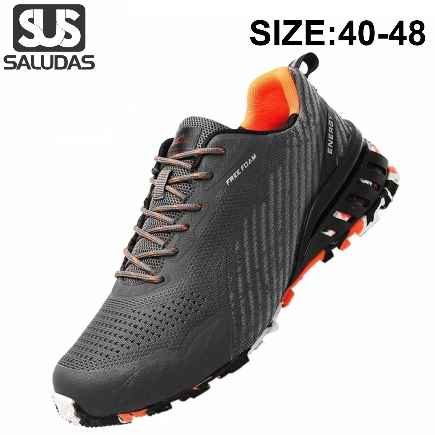 SALUDAS Men Trail Running Shoes Breathable Lightweight Male Tennis Sneakers Casual Outdoor Non-slip Jogging Walking Shoes