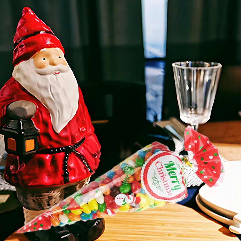 100 рождественских мешков с конусами рождественские шляпы снежные фигурки