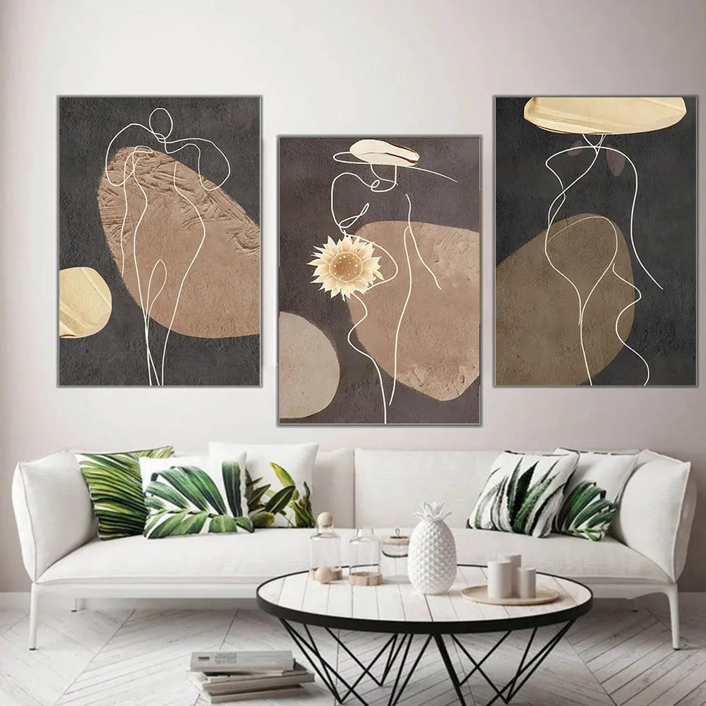 

Minimalist Lines Art Fashion Woman Poster Prints For Living Room Home Decor Nordic Abstract Canvas Painting Wall Art Aesthetic