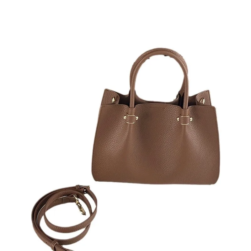 2024Зимняя новая кожаная женская сумка универсальная через плечо на одно модная