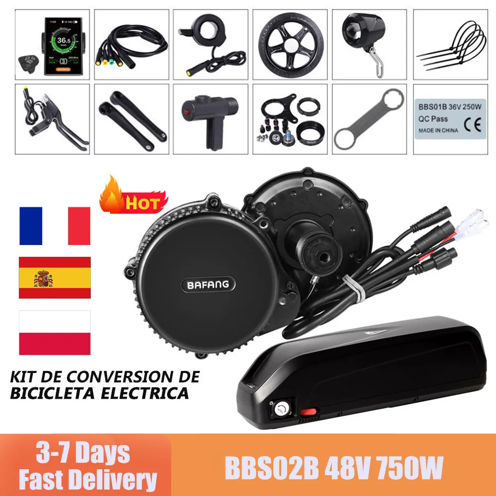 Комплект для электровелосипеда Bafang BBS02B BBS02 48 В 750 Вт |