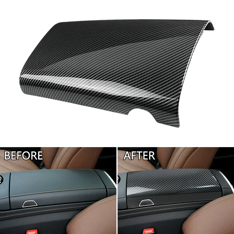 

Car Console Armrest Box Cover Trim Carbon Fiber Grain Fit For Mercedes Benz S Class W222 2019 2018 2017 2016 2015 2014